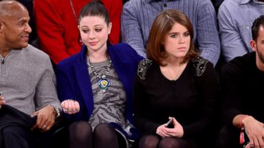 PHOTO: Michelle Trachtenberg and Princess Eugenie of York attend the Atlanta Hawks vs New York Knicks game at Madison Square Garden, Dec. 14, 2013, in New York City.
