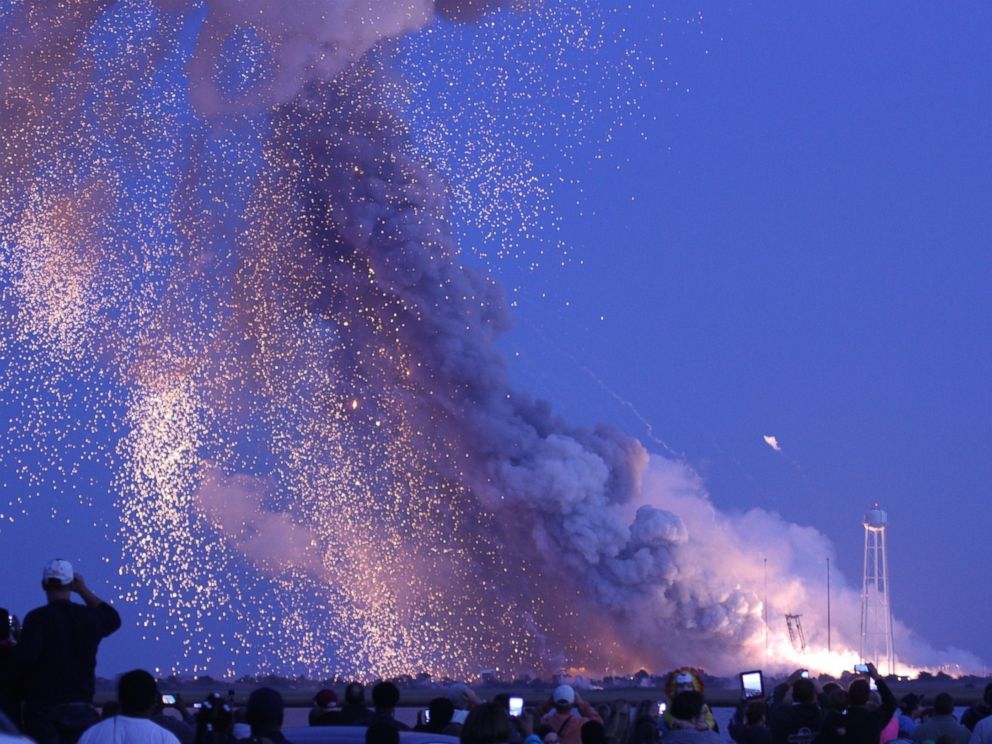 PHOTO: An unmanned rocket owned by Orbital Sciences Corporation explodes on Oct. 28, 2014 in Wallops Island, Va.