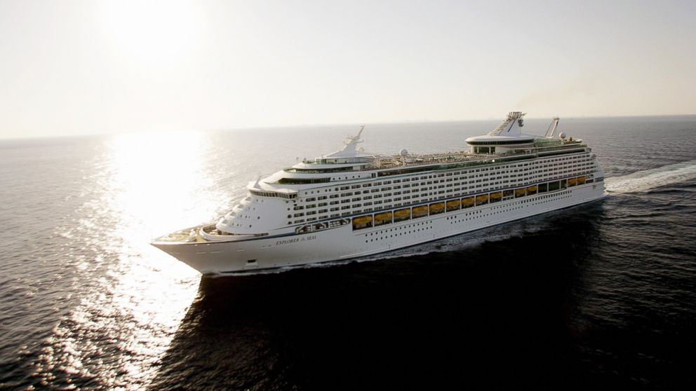 PHOTO: A Royal Caribbean Explorer of the Seas cruise ship heads south-east from Miami off the coast of South Florida on April 24, 2005.