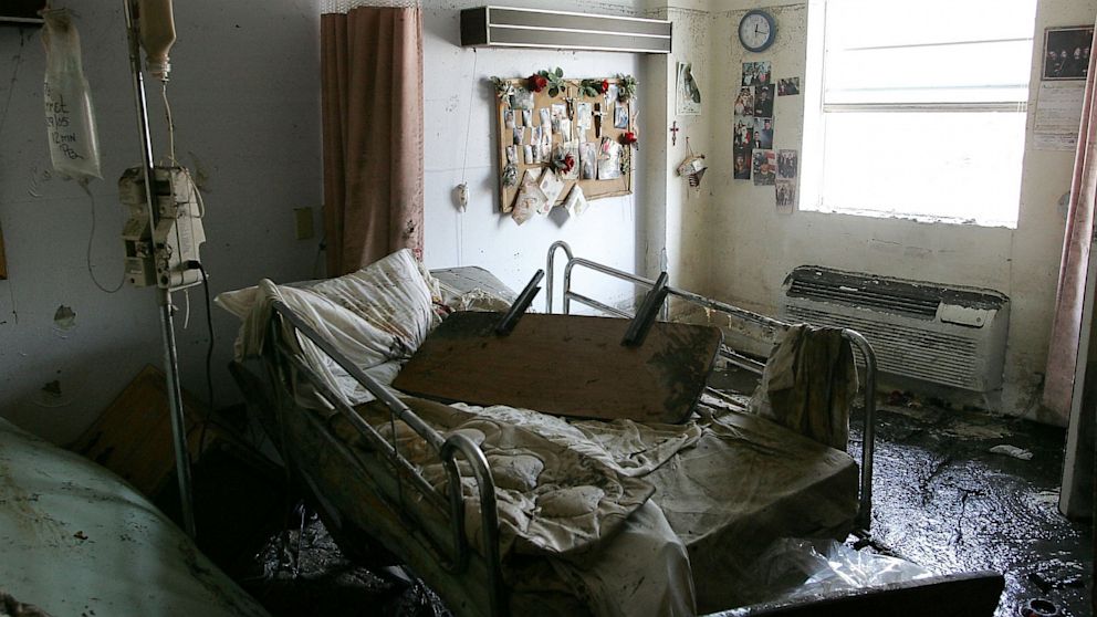 PHOTO: A room at the St. Ritas Nursing Home, September 2005, in St. Bernard, Louisiana.