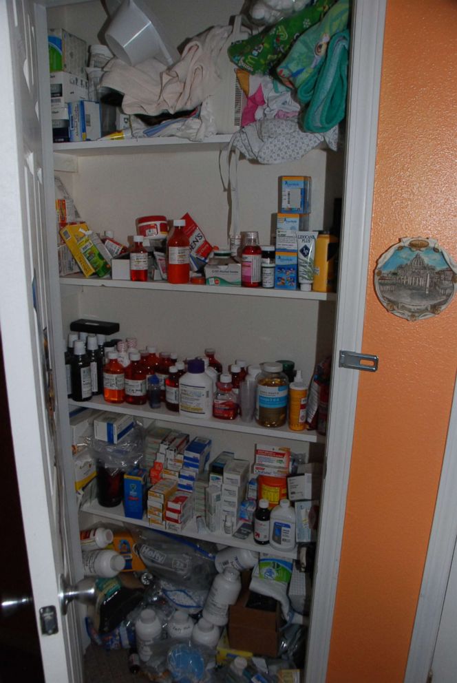 PHOTO: Dee Dee Blanchards medicine cabinet where she kept medication for her daughter Gypsy Blanchard is pictured here.