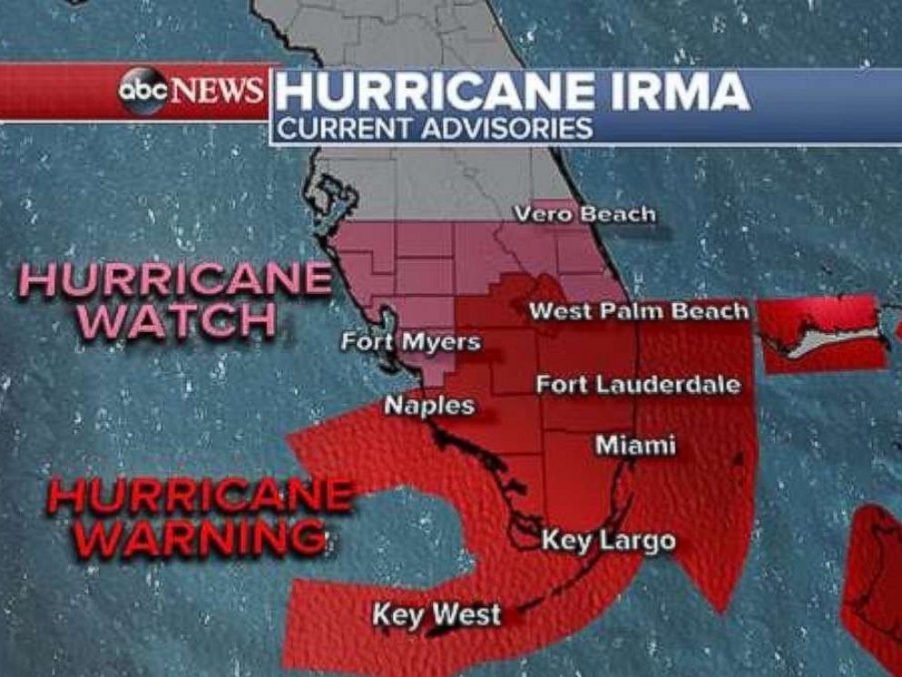 The first hurricane warnings for South Florida and the Florida Keys were issued at 11 p.m. on Thursday, Sept. 7, 2017.
