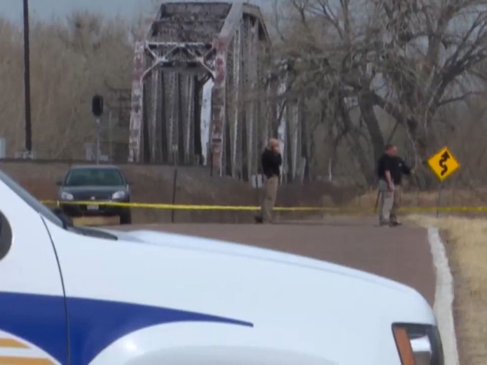PHOTO: Law enforcement investigate a scene where two bodies were found outside of Colorado Springs, Colo.