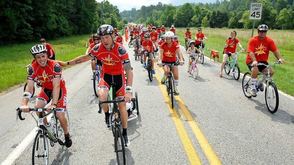 PHOTO: Triathlete Raises Money For Halstead Family