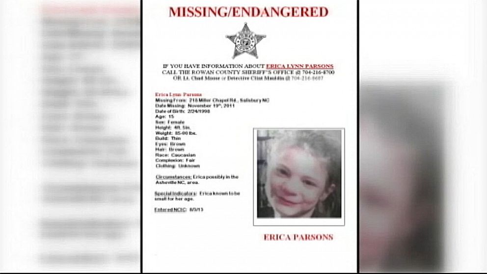 PHOTO: Erica Lynn Parsons was reported missing nearly two years after she was last seen, Salisbury, North Carolina, August 4, 2013.