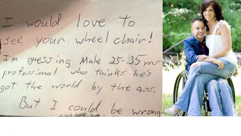 PHOTO: Matt Milstead, a quadriplegic, received an anonymous note on his car accusing him of not being handicapped.