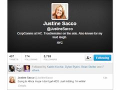 PHOTO: Justine Sacco, director of corporate communications for IAC, tweeted out Friday: Going to Africa. Hope I dont get AIDS. Just kidding. Im white!