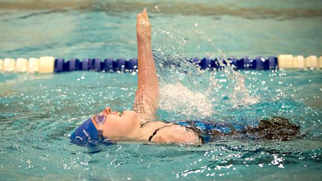 PHOTO: Kayla Wheeler competes in a recent swimming competition.