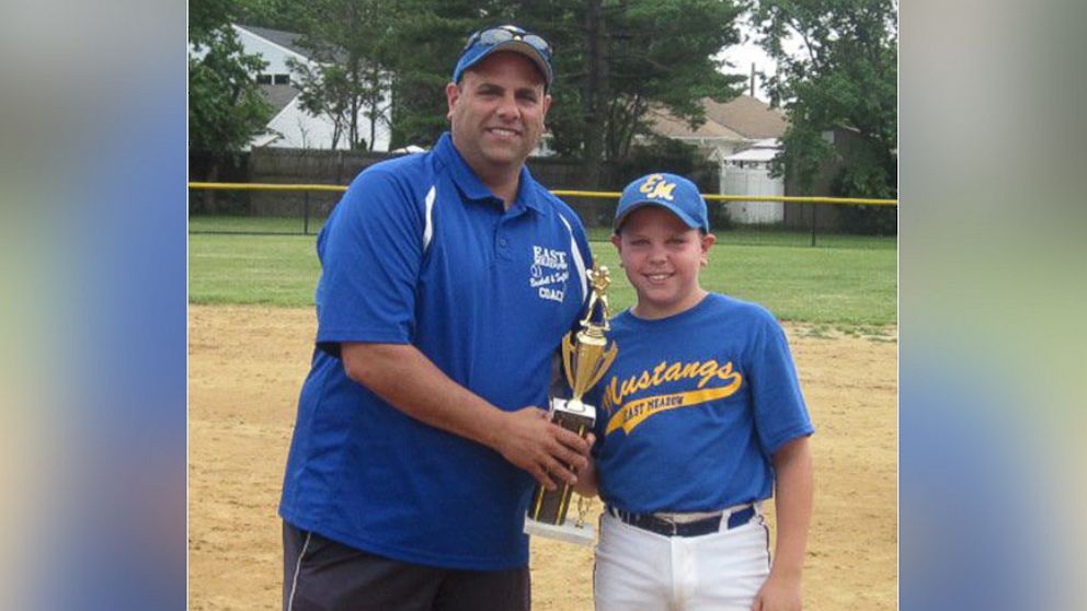 PHOTO: Little League coach John DeMasi, left, and his son Dominic DeMasi, right, received threatening letters from a parent after her son failed to make the travel team.