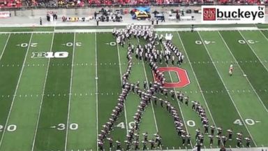 PHOTO: The Ohio State Marching Band paid tribute to Michael Jackson during one of their halftime shows.