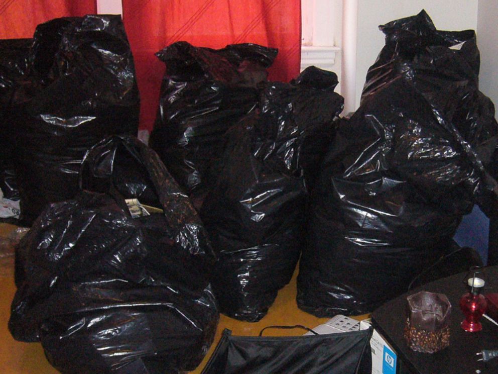 PHOTO: The belongings of several tenants were placed in these trash bags by their landlords, Kip and Nicole Macy, authorities said.