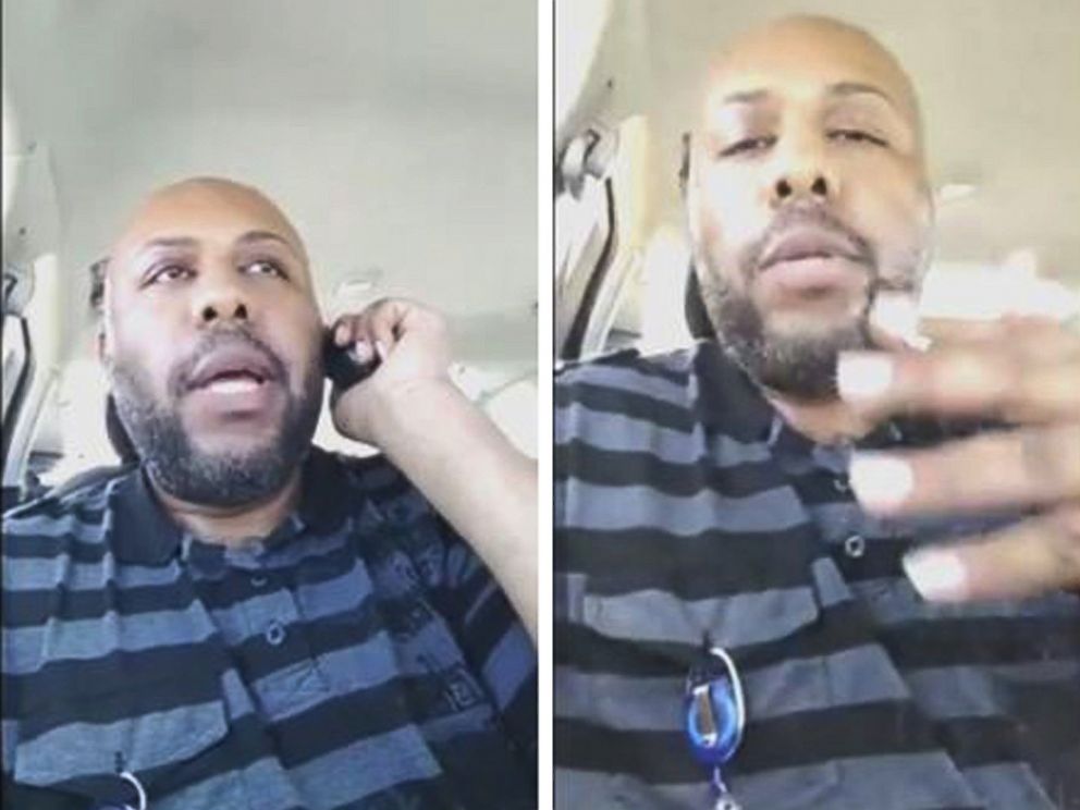 PHOTO: A man who identified himself as Steve Stephens is seen in a combination of stills from a video he broadcast of himself on Facebook in Cleveland, April 16, 2017.