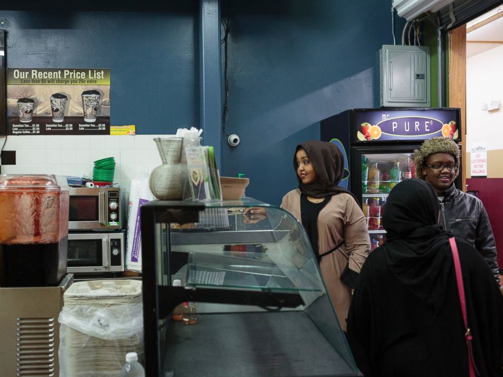 PHOTO: A group of students gather at the Somali mall, otherwise known as Karmel, in Minneapolis, Feb. 20, 2017. Karmel attracts many individuals from the Somali community, offering a hub of local foods and home to over 200 vendors.