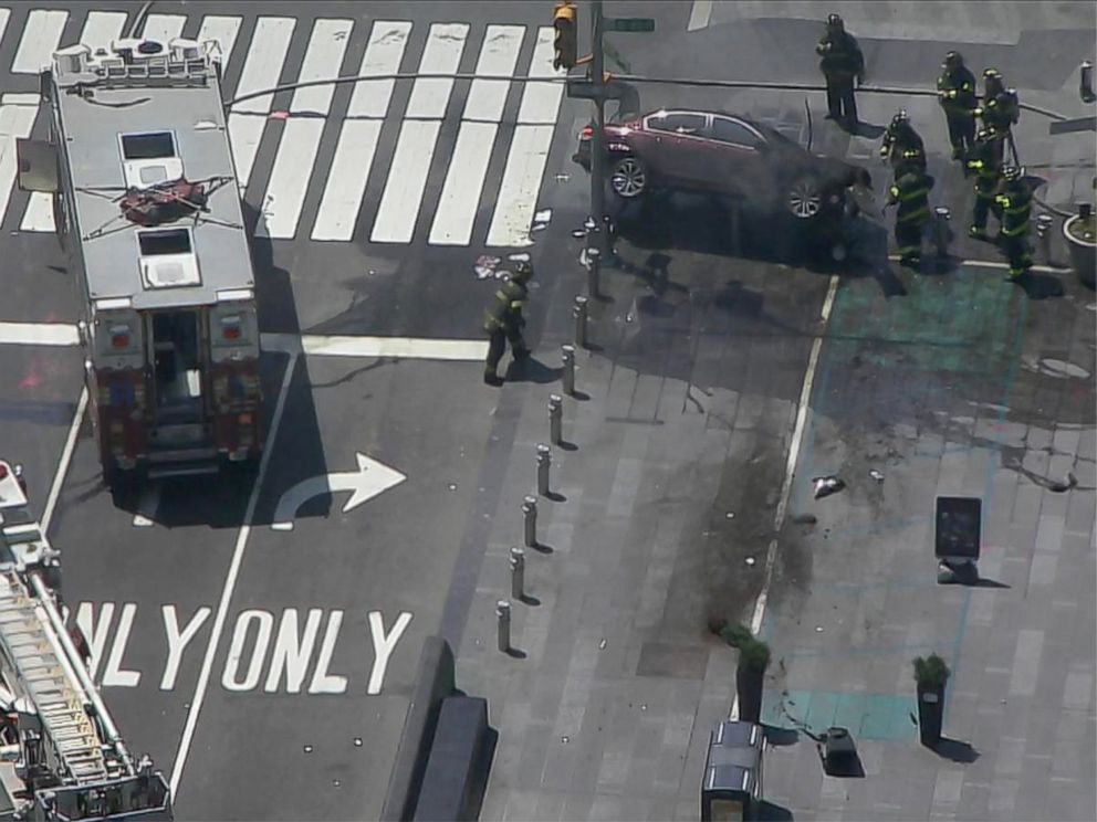 PHOTO: First responders work at the scene in Times Square where a car struck several pedestrian, May 18, 2017, in New York. 