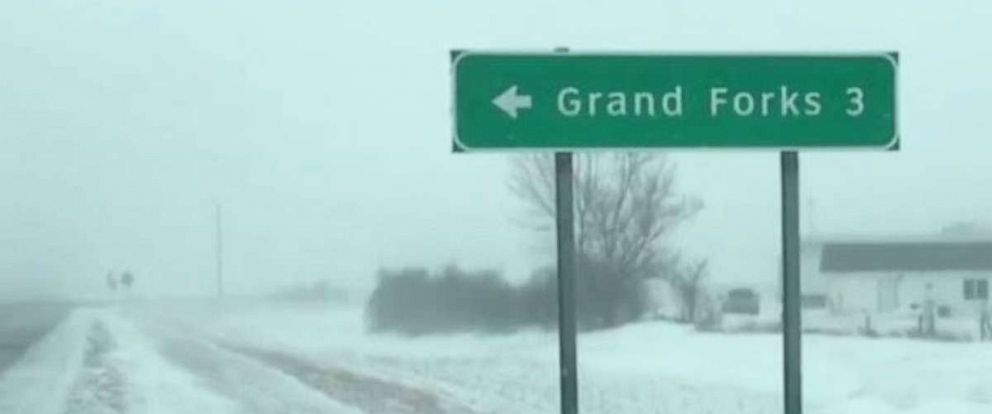 There was a blizzard warning for Grand Forks, N.D., on Thursday after the area received snow on Wednesday as well.