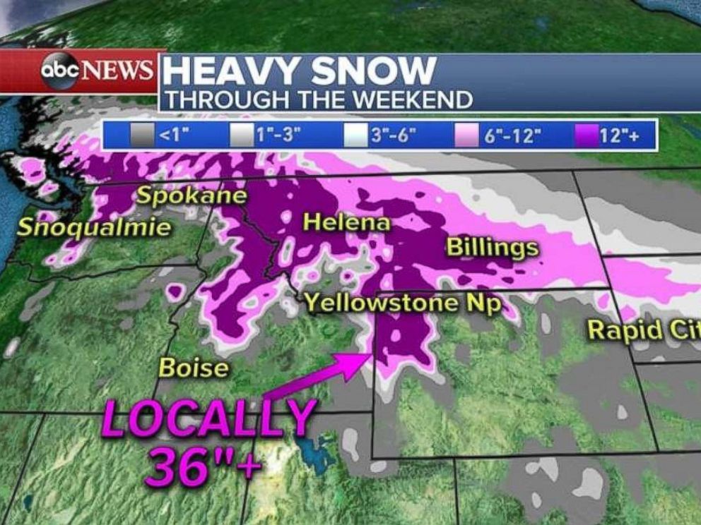 Heavy rain will fall in Seattle and Portland, but snow will fall inland in the Northwest mountains.