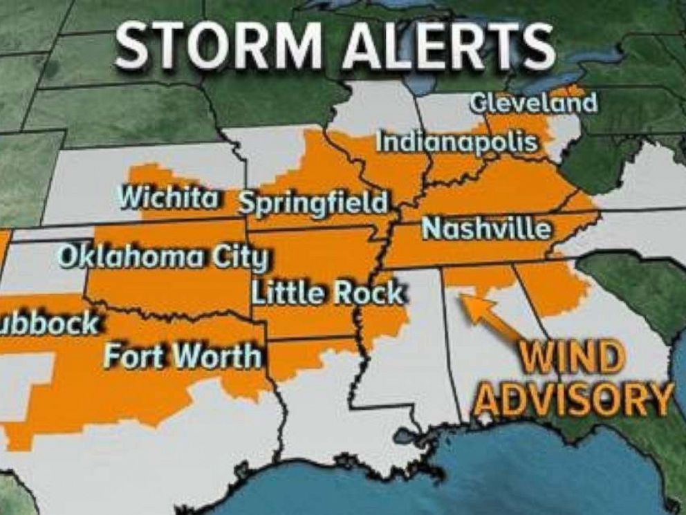 Storm alerts are in place for much of the eastern half of the U.S. on Saturday, Nov. 18, 2017.