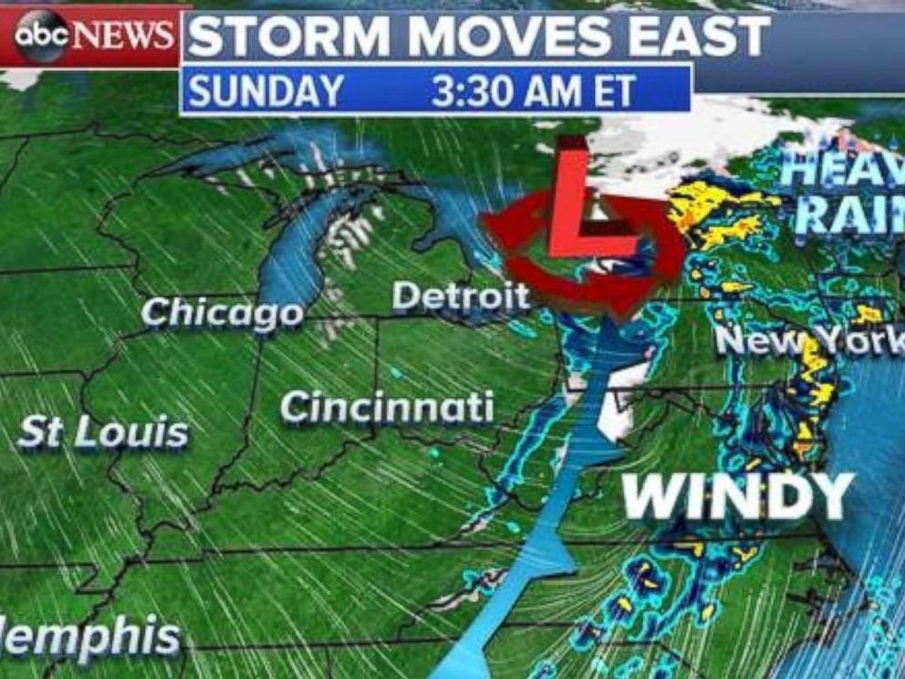The storm will threaten the East Coast early on Sunday, Nov. 19, 2017.