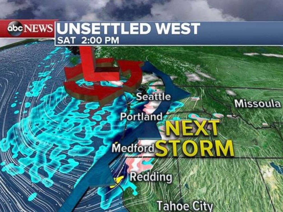 The storm will move into the area on Saturday afternoon.