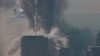 VIDEO: Impact from plane crash did not bring the buildings down.