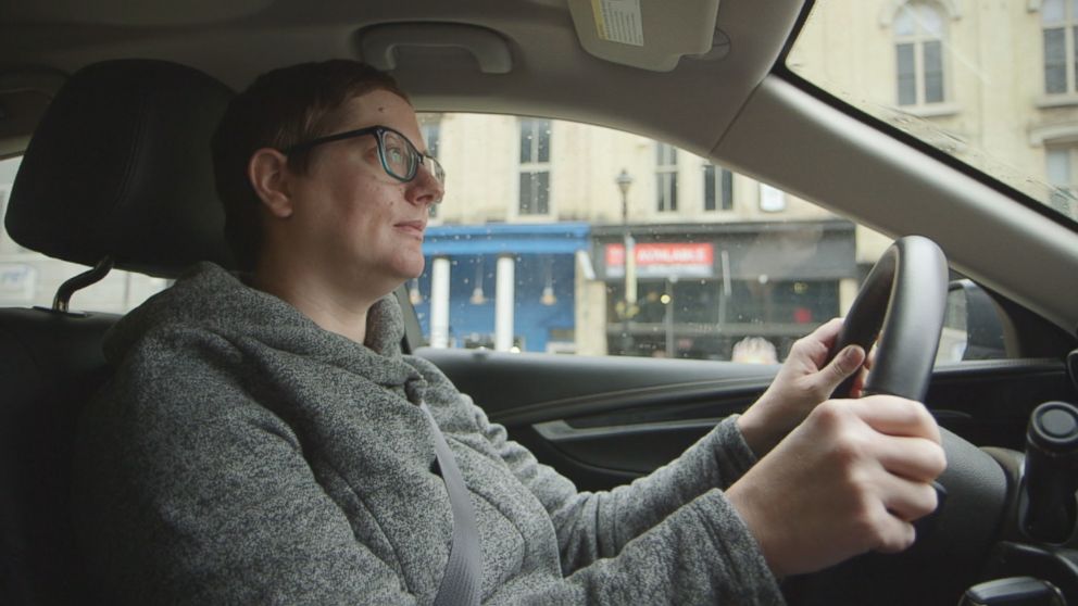 Morgan Geysers mother Angie Geyser is seen here driving to visit her daughter in jail.