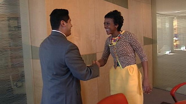 VIDEO: Mellody Hobson, President of Ariel Investment, shares tips with Marine Corp. Veteran Wesley Olivo.