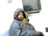 VIDEO: Sleeping New York subway rider startled awake by rodent on his face.