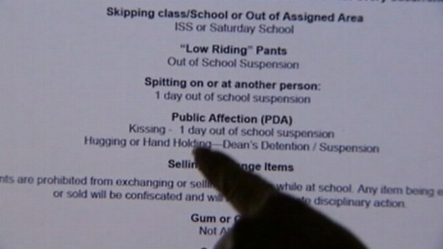 VIDEO: Orlando, Fla., middle school has a rule against public displays of affection.