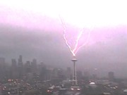 Crack! Storm Strikes Space Needle