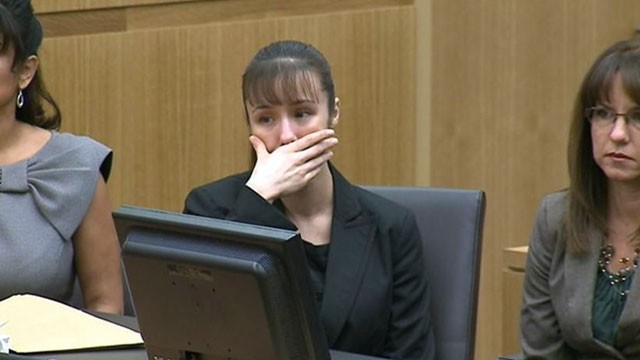 PHOTO: Jodi Arias reacts a the judge declared a mistrial in the sentencing phase of her murder trial, May 23, 2013.
