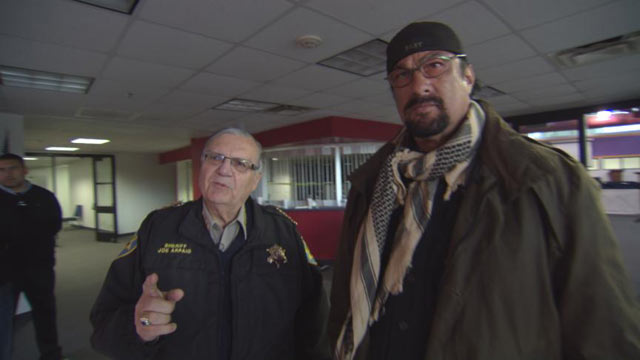 PHOTO: Sheriff Joe Arpaio of Maricopa County, Ariz., (left) has enlisted 3,000 civilian volunteers to his official sheriff patrol posse. Helping to train them is 90s action film star, Steven Seagal (right).