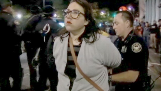 VIDEO: Police arrested 20 demonstrators overnight, but released 19 of them hours later.
