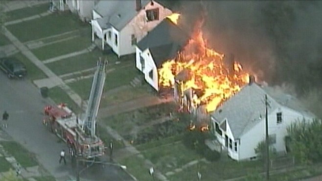 VIDEO: Many of the Detroit homes were completely destroyed by the wind-driven firestorm.