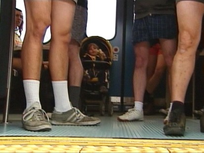 VIDEO: Straphangers shed some clothing for the ninth annual No Pants Subway Ride.