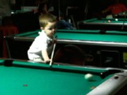 2-Year-Old Pool Shark Racks 'Em Up
