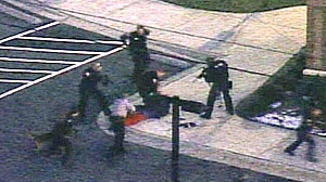 PHOTO An armed man took four people hostage inside a North Carolina bank on Thursday after a robbery attempt brought police to the scene within minutes, authorities said.