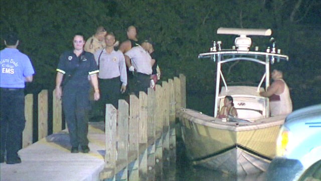 PHOTO: Multiple people were injured when two boats collided in Elliott Key, Fla. on June 9, 2013.