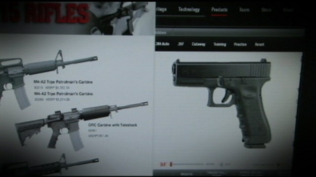 PHOTO: Images of guns from a website are shown in this photo.