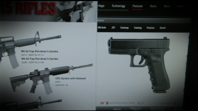 PHOTO: Images of guns from a website are shown in this photo.