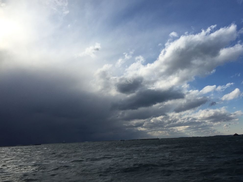 PHOTO: Clouds over Lake Ontario, Nov. 18, 2014. Buffalo is being hit by a large amount of lake effect snow.