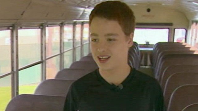 PHOTO: Seventh grader Jeremy Wuitschick steered a bus to safety after the driver fell ill.