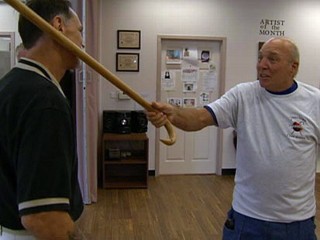 Elderly Fight Back With Cane Fu