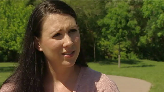 PHOTO: Cathy Samford, a 29-year-old science teacher and volleyball coach fired from her then private Baptist school where she was teaching/coaching for being pregnant and single.