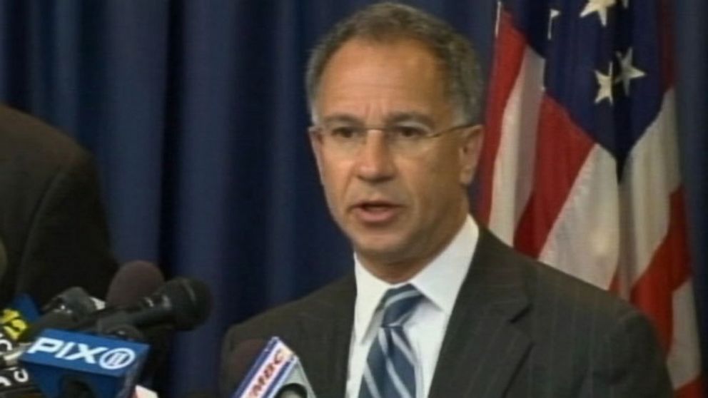 PHOTO: US Attorney Paul Fishman at a press conference on July 25, 2013 in Newark, New Jersey discussing the indictment of 4 Russians and 1 Ukranian in the largest breach of data in history.