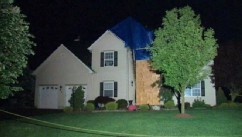 PHOTO: Police captain Mark Anderko's firebombed home.