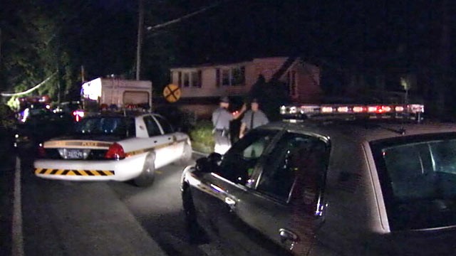 PHOTO: A man committed suicide by mixing household chemicals in a tent in Thornbury, Pa., July 2, 2012.