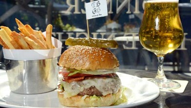 PHOTO: DBGB's restaurant offers a Burger called The Yankee, served in the  New York City location, July 25, 2012.