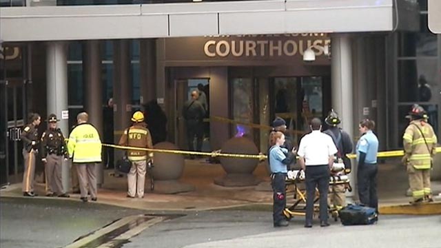 PHOTO: A shooter at the Wilmington Courthouse in Delaware has been killed by police, Feb. 11, 2013.