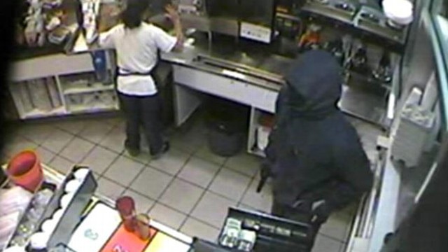 VIDEO: Surveillance video shows suspect taking cash from a register in Rockland, Mass.