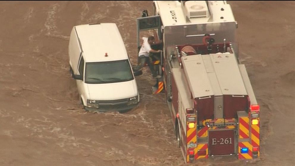 Man Rescued From Van in Arizona Flooding Video ABC News